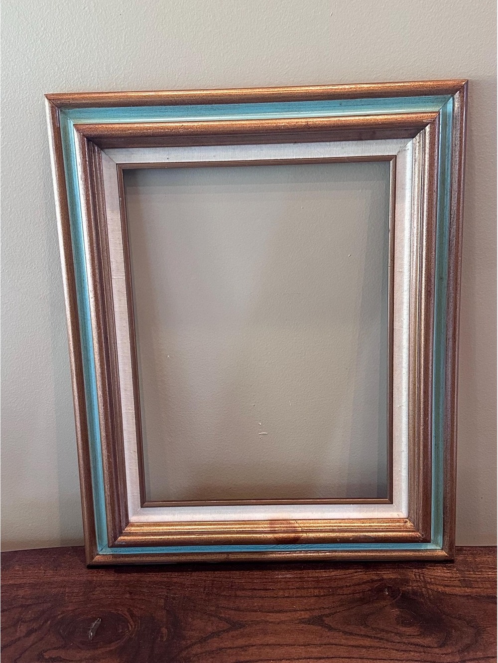 Vintage Wooden Teal Blue Picture Frame